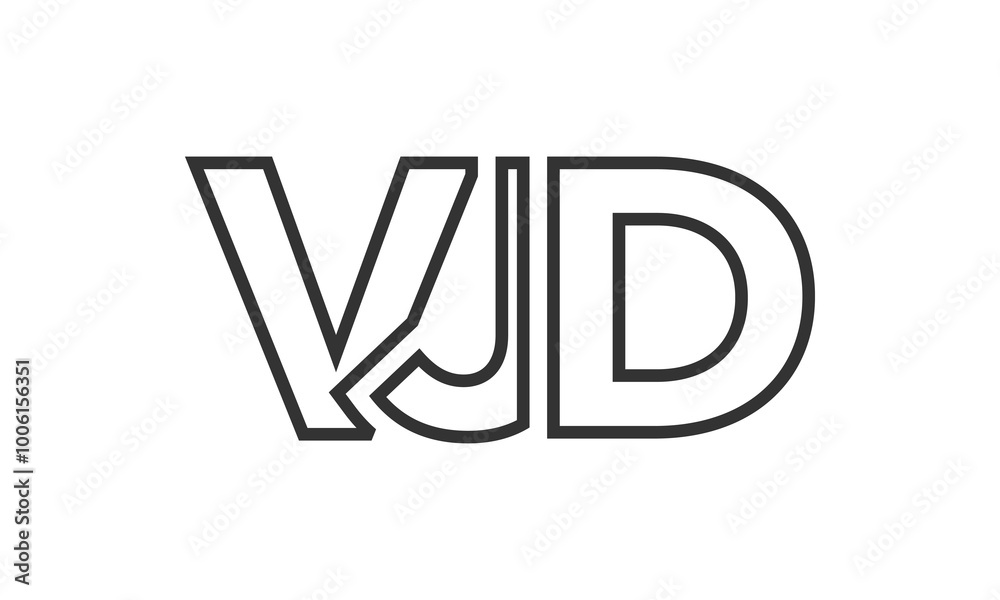 Fototapete vjd logo design template with strong and modern bold text. initial based vector logotype featuring s