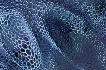 Abstract metallic organic form background design flowing and moving.