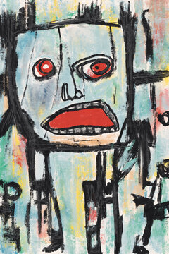 Abstract expressionist painting evoking feelings of fear and anxiety through bold brushstrokes