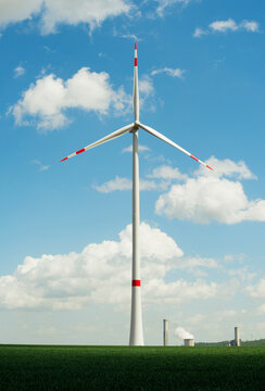 Wind turbine in Elsdorf, Germany, generating renewable energy.