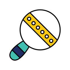 rattle color line icon with white background vector stock illustration