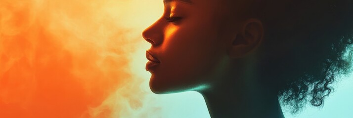 Emotive Silhouette Portrait Captured with Creative Lighting and Smoky Effects