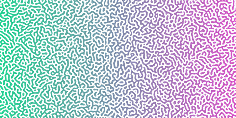 Abstract Reaction-diffusion Turing pattern natural texture purple  and green  gradient color scheme. Linear design with biological algorithm psychedelic background. Reaction-diffusion or truing patter