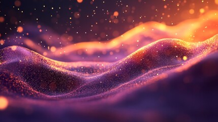 Fototapeta premium Glowing Abstract Wavy Particles Background