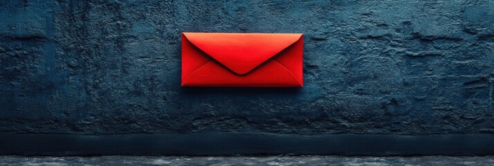 Red Envelope Against Dark Background: A Creative Representation of Message Delivery in Modern Communication