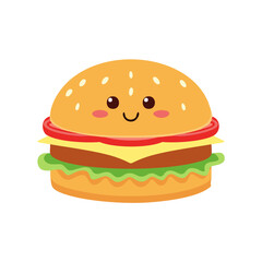 Hamburger Food Eat Meal Cuisine Animation Kawaii Character
