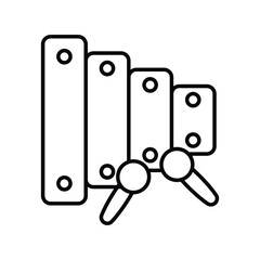 xylophone line icon with white background vector stock illustration