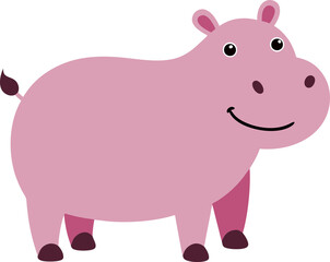 Cute Hippo Cartoon, baby hippo transparent clipart