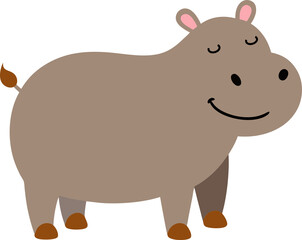 Cute Hippo Cartoon, baby hippo transparent clipart