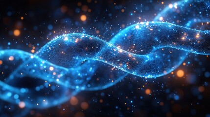 Abstract Blue Particle Wave