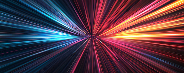 Obraz premium Colorful light rays forming an abstract design.