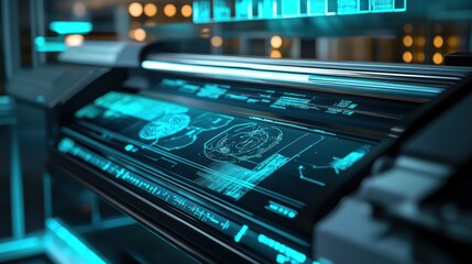 Obraz premium Futuristic Interface with Blue Lights