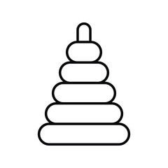 pyramid line icon with white background vector stock illustration