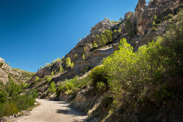 mountainous landscape with blue sky