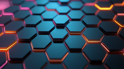 Colorful hexagonal pattern with a modern futuristic design