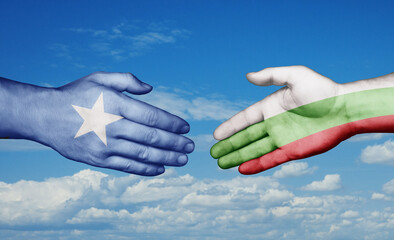 Bulgaria and Somalia country handshaking with flags, consensus concept international co-operation illustration