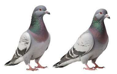 Obraz premium two pigeons isolated on transparent background