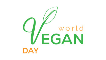 World Vegan Day is observed every year on November. Food and Drink Awareness concept. background, placard, banner template Vector illustration design.