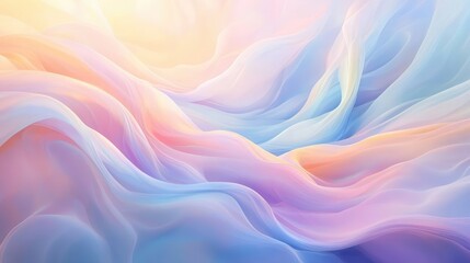 Obraz premium Soft waves of pastel colors blending seamlessly into one another, creating a calming, flowing abstract design.
