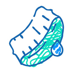 cut aloe vera doodle icon sketch vector. cut aloe vera sign. isolated symbol illustration