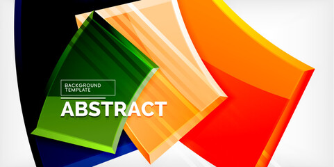 Colorful geometric abstract shapes. Illustration For Wallpaper, Banner, Background, Card, Book Illustration, landing page