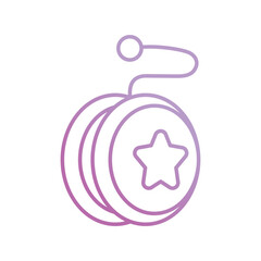 yoyo gradient icon with white background vector stock illustration
