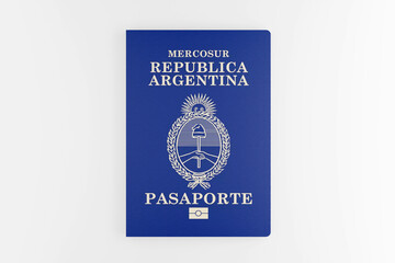 Argentina passport isolated on white background