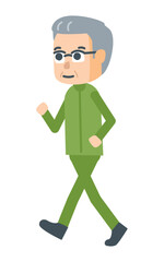 健康のためにウォーキングをする人