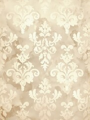 Aged Distressed Paper Texture with Damask-Patterned Shapes