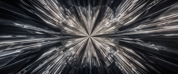 Obraz premium Futuristic abstract design with dynamic light patterns and geometric shapes, conveying innovative technology and digital energy