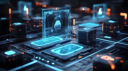 Obraz premium Futuristic Technology Interface