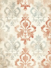 Aged Distressed Paper Texture with Damask-Patterned Shapes