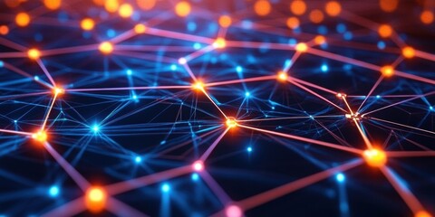 Obraz premium a network of glowing lights