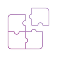 puzzle gradient icon with white background vector stock illustration