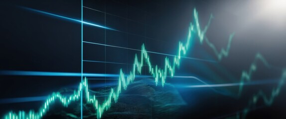 Dynamic stock market graph showcasing growth patterns and financial data analysis  Represents investment strategies and economic performance