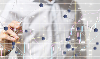 stock market 3d modern in hand