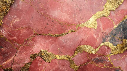 A light pastel red marble background with intricate gold veins running throughout, offering a luxurious and calming vibe