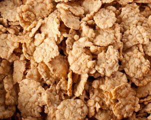 Crunchy multigrain breakfast cereal filling the frame