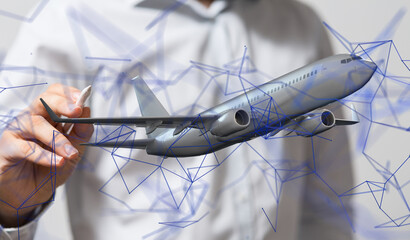 fly Connecting lines and dots.Big data visualization