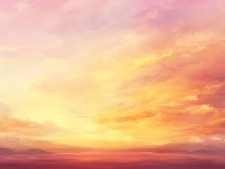 Obraz premium A breathtaking sunset sky painted with vibrant colors of pink, orange, and purple, blending seamlessly.