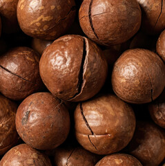 Macadamia nuts forming a textured background