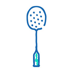 racket professional badminton doodle icon sketch vector. racket professional badminton sign. isolated symbol illustration