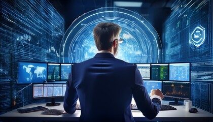 major breakthroughs in cryptography with a compelling image showcasing a cybersecurity expert analyzing the security of digital data