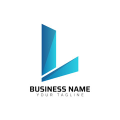 L abstract modern minimalist premium typography 3d colorful letter logo design template
