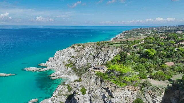 Capo Vaticano from a drone, Ricadi in Calabria, Italy, Europe