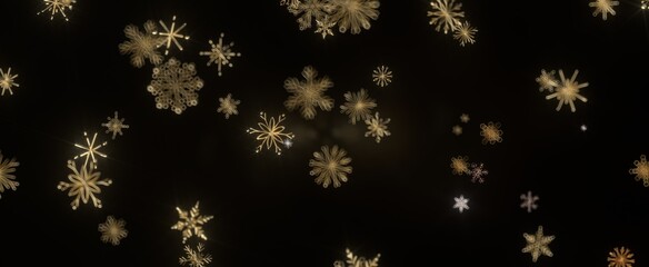 Winter Snow Symphony: Captivating 3D Illustration of Descending Snowflakes for Christmas