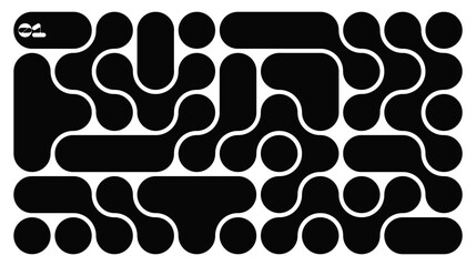 Abstract composition of bold circles connected to each other. Liquid shapes in a seamless pattern. Design can be use for backgrounds, packaging, or graphic design projects. Trendy vector illustration