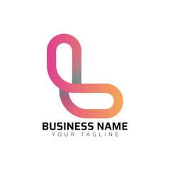 L abstract modern minimalist premium typography 3d colorful letter logo design template
