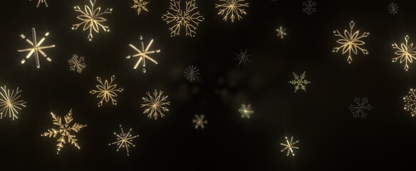 Snowflakes falling for christmas decoration abstract