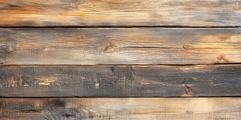 Fototapeta premium A close-up view of rustic wooden planks displaying natural texture and warm tones, perfect for background or design use.